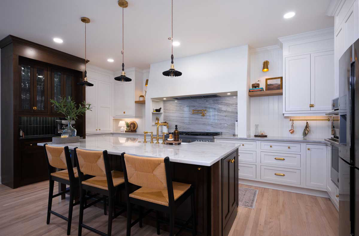 Charlotte Kitchen Remodeling elegant wood and gold accent kitchen